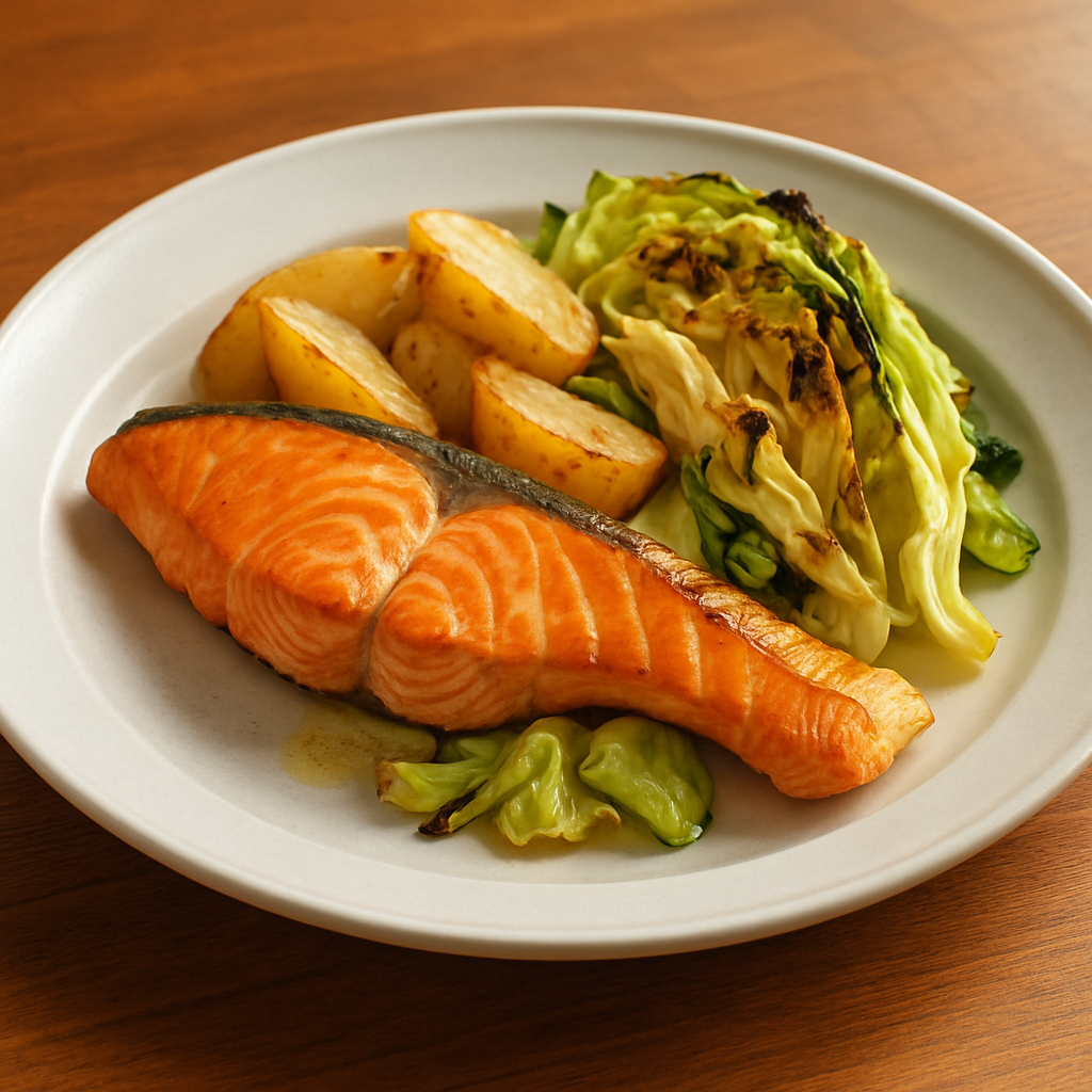 鮭と野菜のグリル&スープ