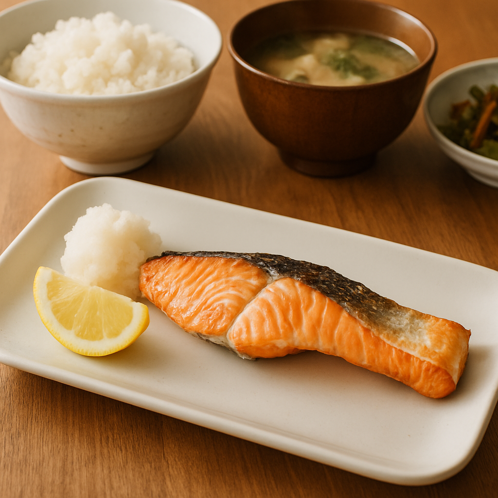 塩鮭を焼くだけ